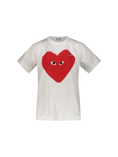COMME DES GARÇONS PLAY WHITE T-SHIRT WITH PRINTED RED HEART CLOTHING