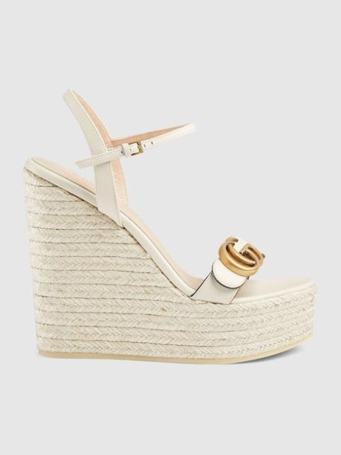 GUCCI Gucci GG Leather Espadrille Wedges