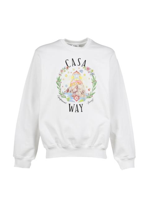 CASABLANCA CASA WAY CREW NECK SWEATSHIRT / BRIGHT WHT
