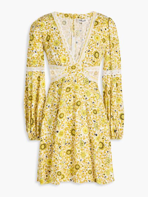 DIANE VON FURSTENBERG Kimmie cutout printed twill mini dress