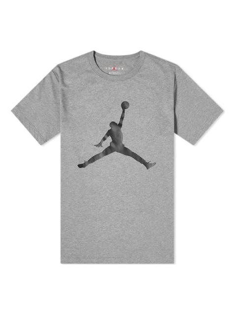 Jordan Men's Air Jordan Chest Large Logo Printing Round Neck Cotton Short Sleeve Gray T-Shirt CJ0921-091