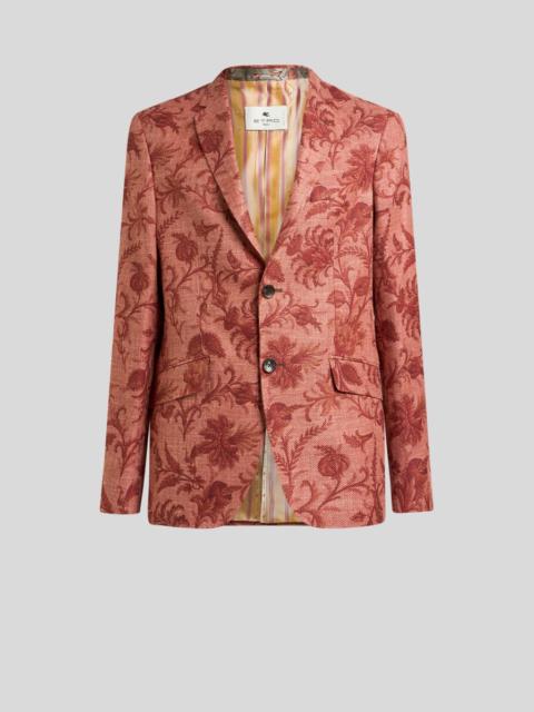 Etro SINGLE-BREASTED WOOL-BLEND JACKET WITH FLORAL MOTIF