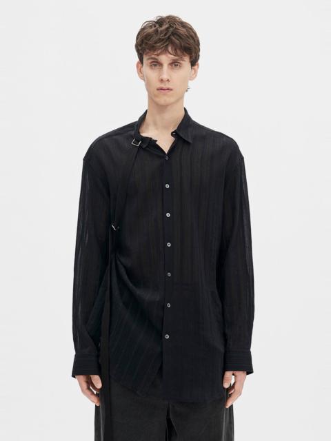 Ann Demeulemeester Randolf Dobby Stripe Shirt with Adjustable Strap