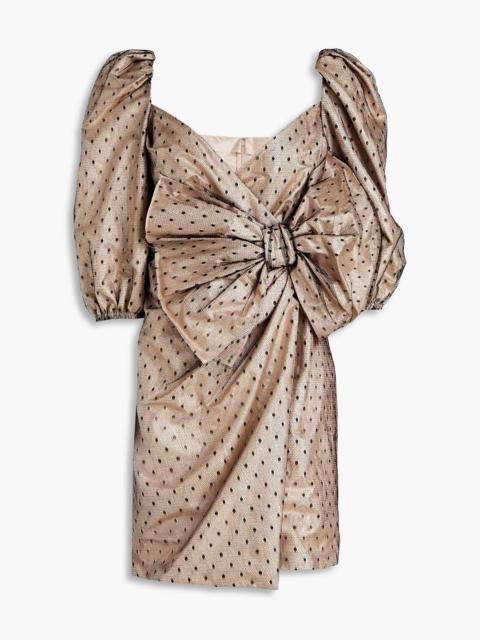 REDValentino Bow-detailed point d'esprit and taffeta mini dress