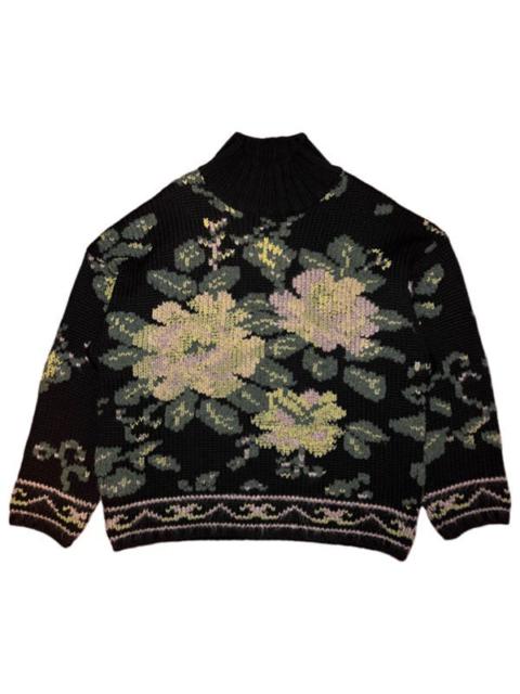 Jean Paul Gaultier A/W1984 Floral Intarsia knit turtleneck