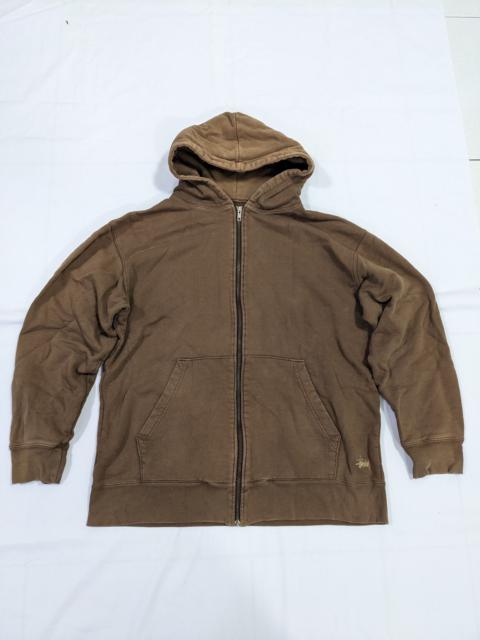 Other Designers Vintage Stussy Y2K Brown Zip Up Hoodie