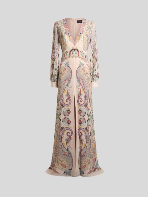Etro LONG DRESS IN PRINTED STRETCH SABLE