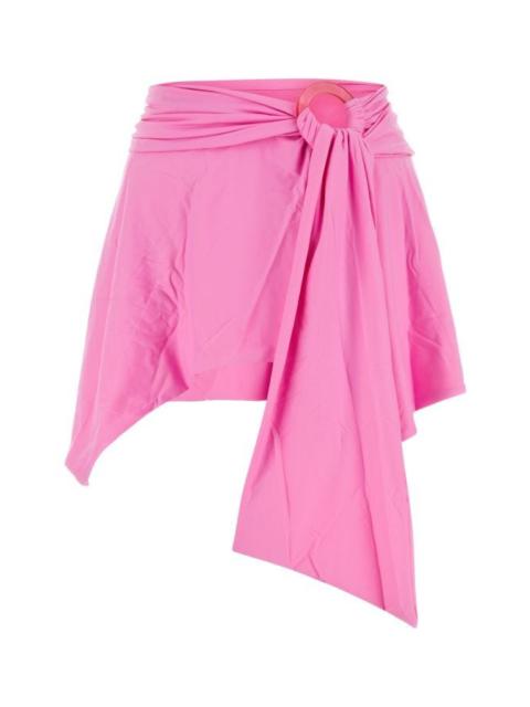 THE ATTICO Pink Stretch Nylon Mini Skirt
