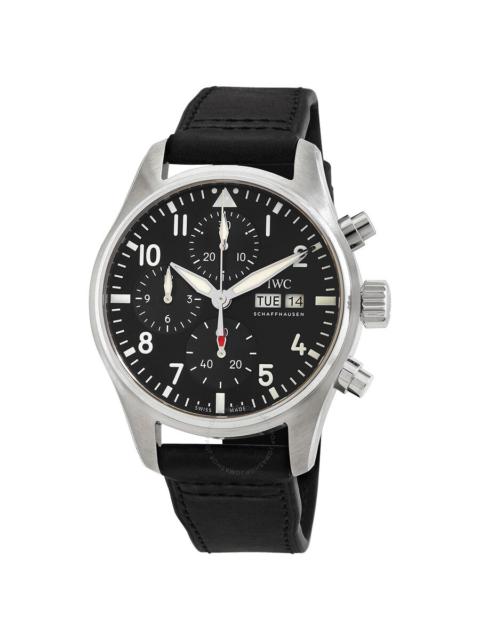 Pre-owned IWC Pilots Chronograph Automatic Black Dial Men's Watch IW388111