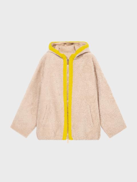 Blumarine SHEARLING BOMBER JACKET WITH HOOD