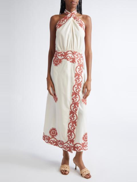Johanna Ortiz Johanna Ortiz Reinventing Cotton Halter Dress in Ecru/Red at Nordstrom