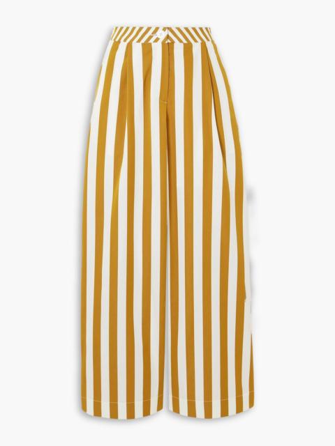 Thierry Colson Loulou striped cotton-poplin wide-leg pants