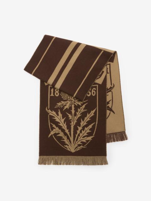 Burberry Thistle Shield Wool Scarf