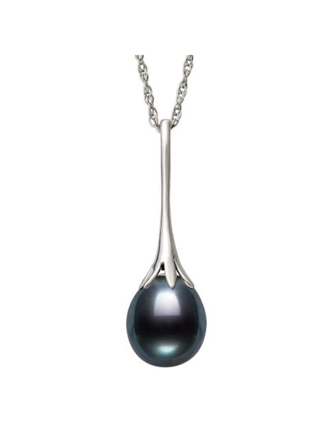 Other Designers Belacqua Black Cultured Freshwater Pearl Drop Pendant Necklace in Sterling Silver, Fashion Jewelry f