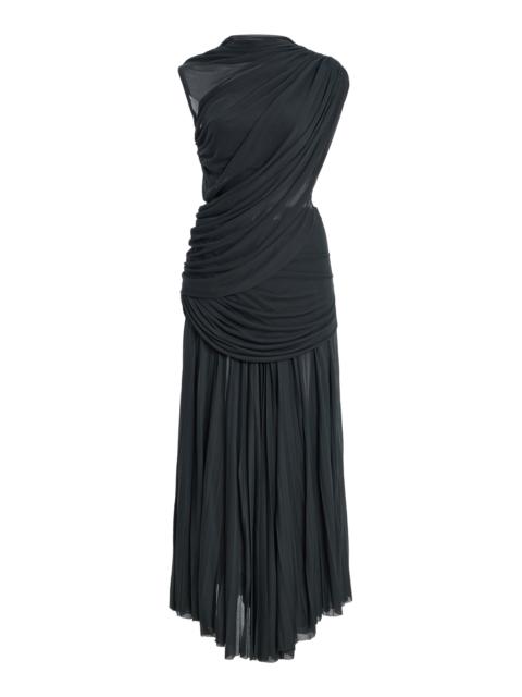 Proenza Schouler Irma Draped Jersey Midi Dress green