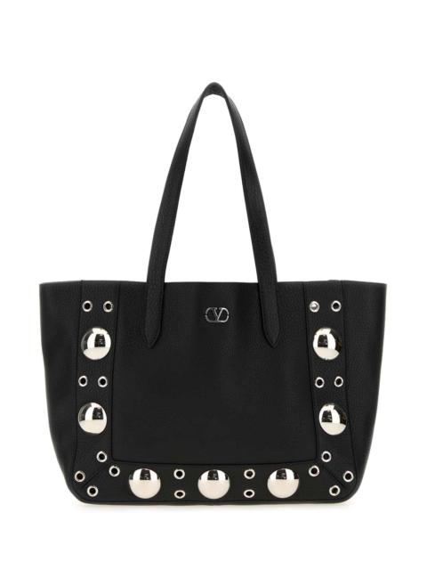 Valentino Valentino Garavani Women Black Leather Small Nellcã´Te Shopping Bag