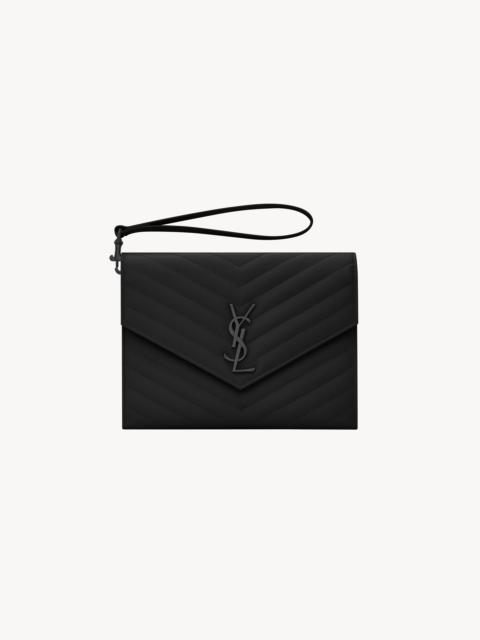 SAINT LAURENT CASSANDRE MATELASSÉ FLAP POUCH IN GRAIN DE POUDRE LEATHER