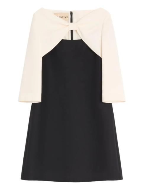 Valentino Crepe Couture Short Dress With Bow And Contrasting Sleeves Women