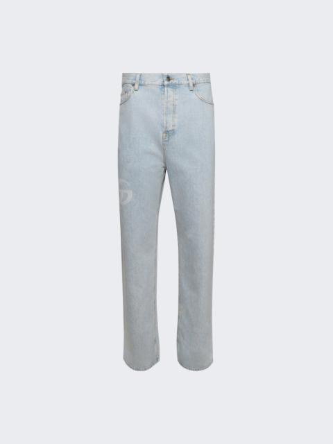 GUCCI Baggy Pant Bleach Jeans Turquoise