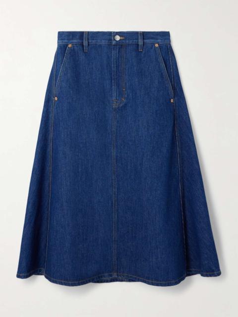 Denim midi skirt Royal blue