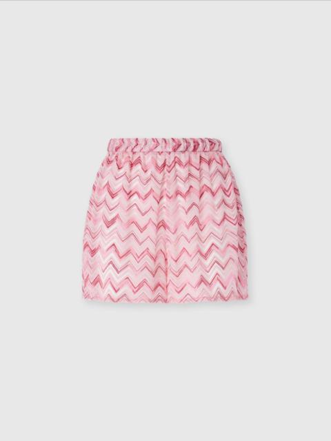 Missoni Viscose-blend tulle shorts with slub zigzag