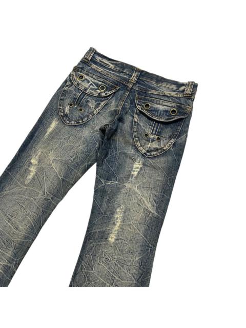 Other Designers semanticdesign - Semantic Design Distressed Denim Flare Jeans