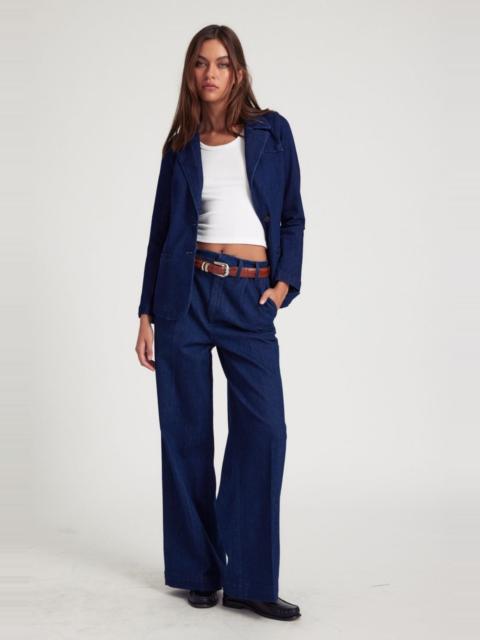 SPRWMN RINSE DENIM PLEATED TROUSERS