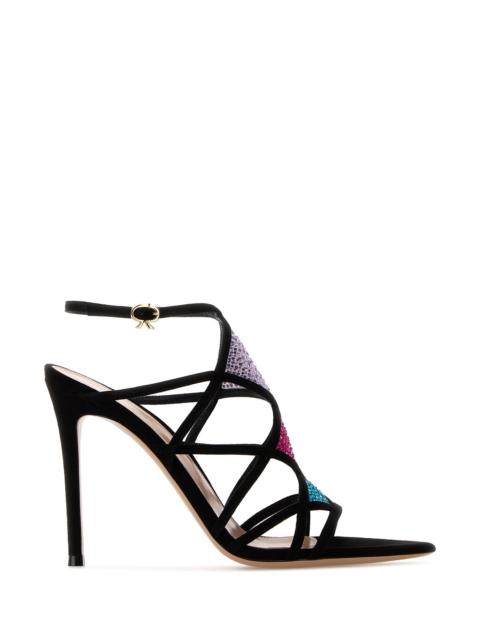 Gianvito Rossi Multicolor mesh and suede Confetti sandals