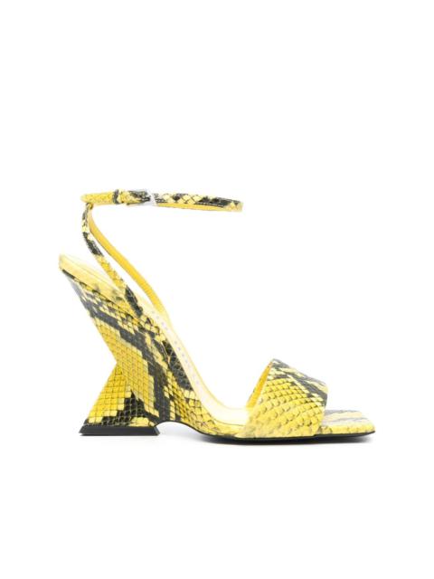 THE ATTICO Cheope 110mm snake-effect sandals