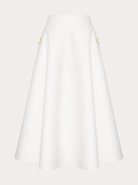 Valentino LIGHT DOUBLE SPLITTABLE GABARDINE MIDI SKIRT