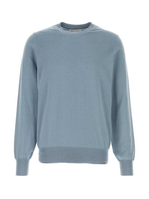 Brunello Cucinelli Brunello Cucinelli Men Air Force Blue Cotton Sweater