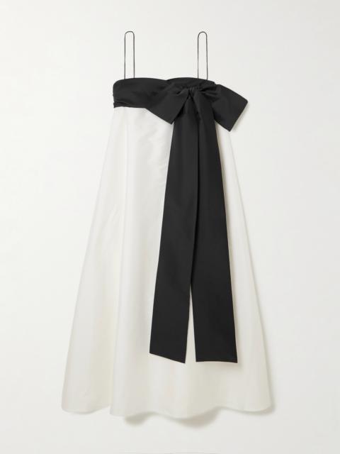 BERNADETTE Bailey Two-tone Bow-embellished Taffeta Midi Dress