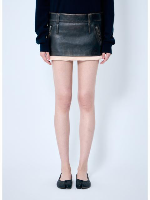 Miu Miu Miu Miu Women Leather Mini Skirt