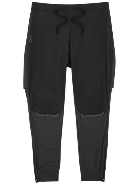 Weather nylon and stretch-jersey sweatpants