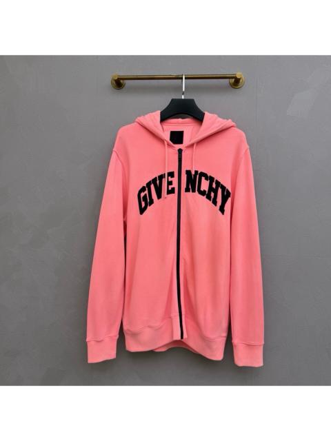 Givenchy Givenchy 2026 New Peach Embroidered Logo Zip-Up Hoodie