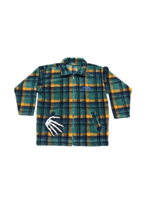 Other Designers Vtg Yamaha Racing Version Tartan Fleece Sherpa Jacket