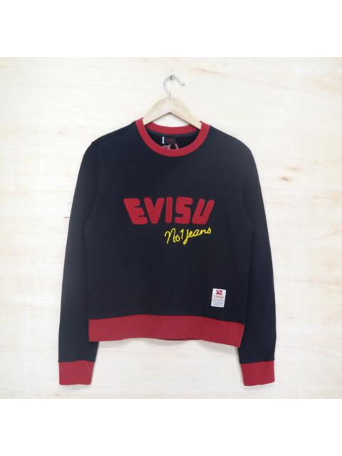 EVISU Vintage 90s EVISU Japan No.1 Jeans Big Logo Sweater Sweatshirt Pullover Jumper