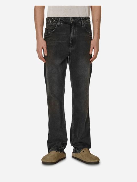 GUESS USA Embellished Flare Pants Aged Black Wash