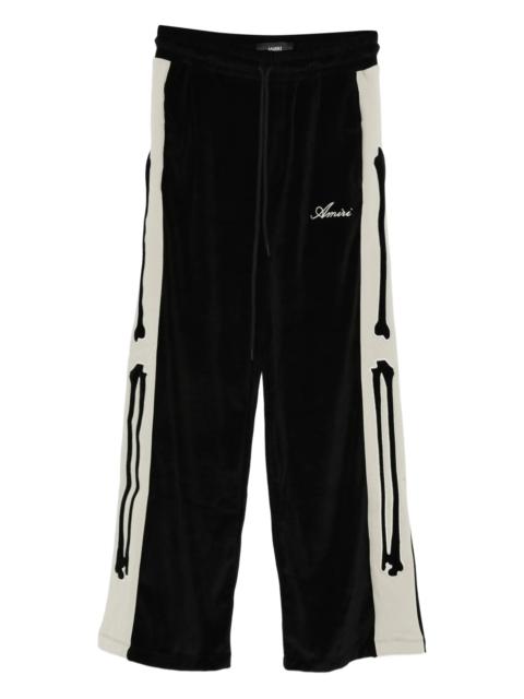 AMIRI Bones velvet-effect track pants