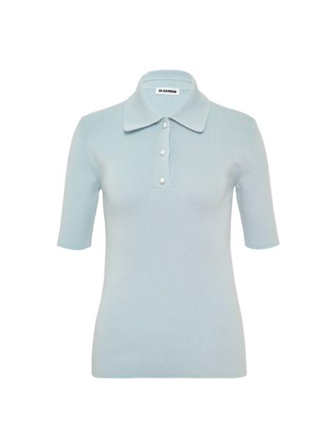 Jil Sander Polo Short Sleeve Jumper Superfine Merino