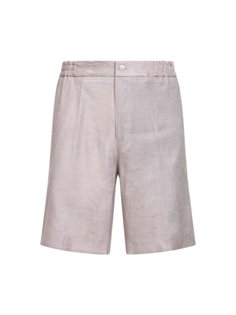 Etro Etro Men Beige Stretch Linen Blend Bermuda Shorts
