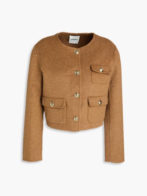 Sandro Cropped striped wool-blend felt jacket