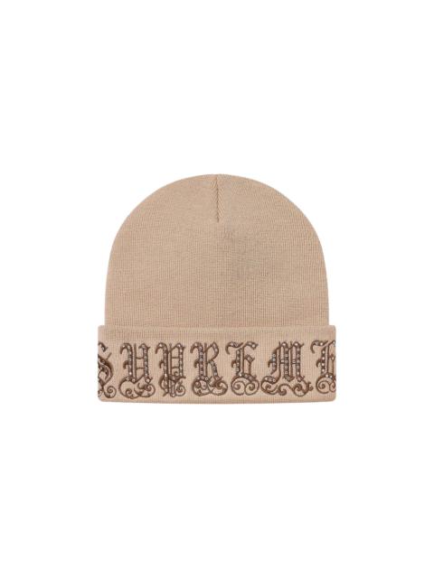 Supreme Old English Rhinestone Beanie 'Tan'