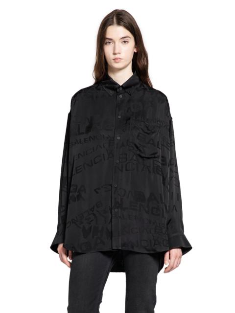 BALENCIAGA Logo Jacquard Satin Shirt