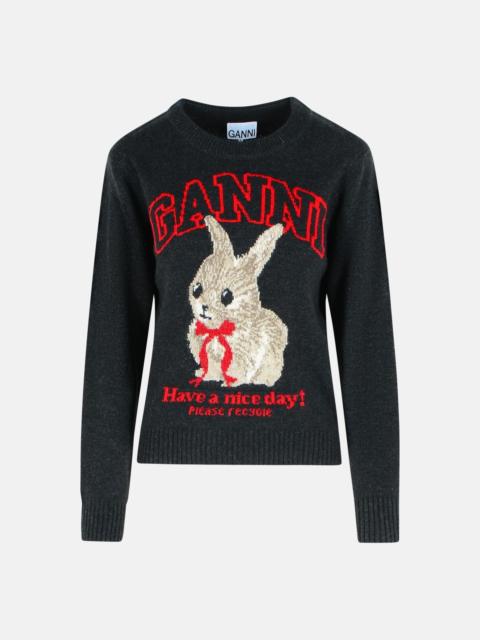 GANNI 'PHANTOM' GREY WOOL BLEND SWEATER