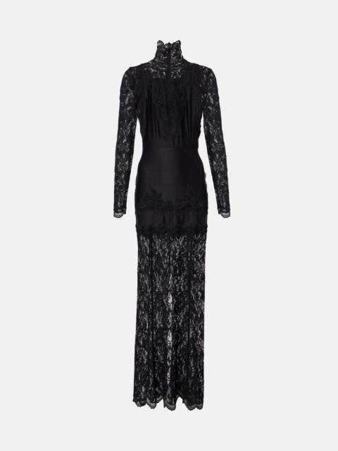 rabanne Lace-trimmed maxi dress