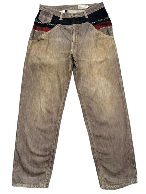 Other Designers Japanese Brand - Vintage Scanner Japan Distressed Patchwork Brown Pants 33x30