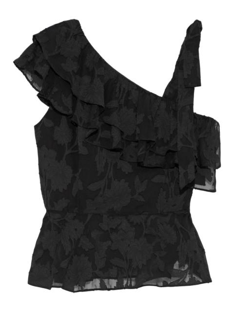 Other Designers Katerina ruffled fil coupé silk and cotton-blend top