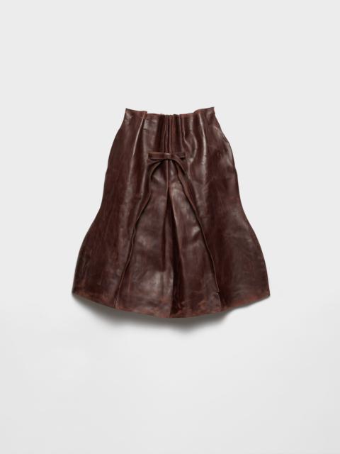 Prada Leather midi-skirt