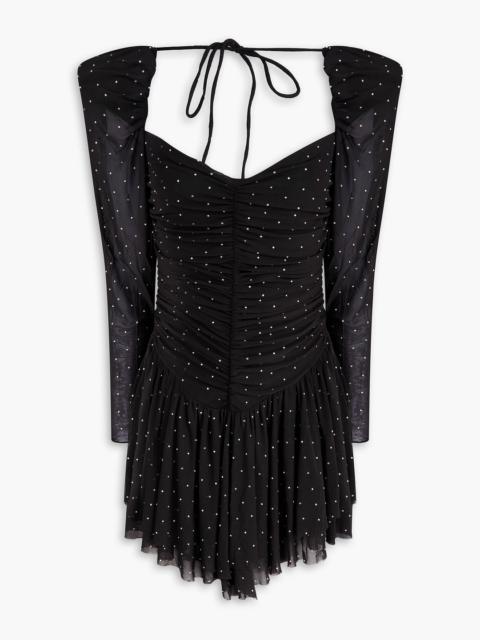 ROTATE Crystal-embellished tulle mini dress